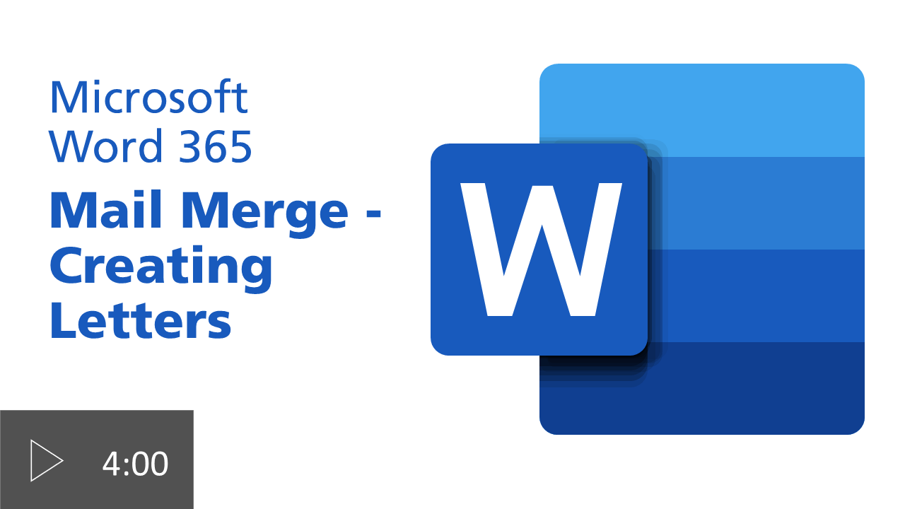A short video showing how to use mail merge in word to create letters