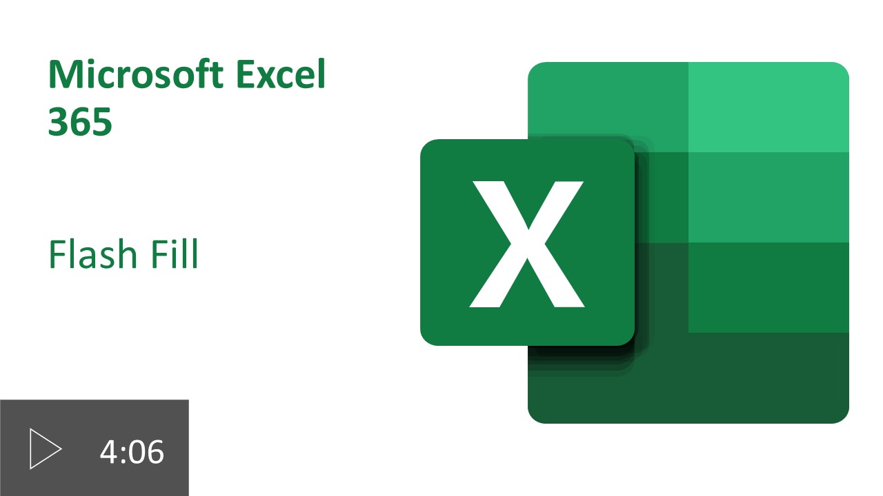 Microsoft Excel cover image for the flash fill function