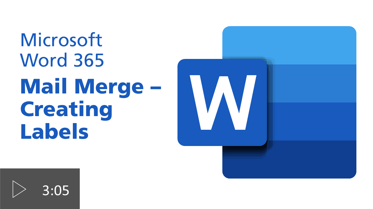 Short video to show how to create labels using mail merge in Word