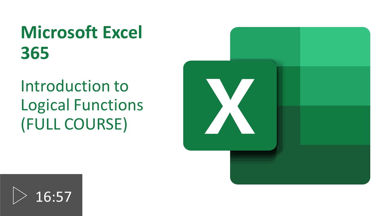 Microsoft Excel cover image for the introduction to logical functions course