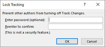 the lock tracking dialogue box where a password is assigned