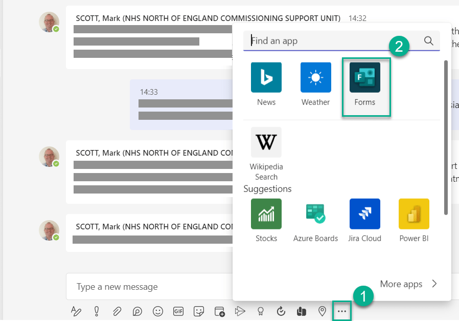 Polls can be created using the Forms app from within a Teams Group Chat or to all members of a Channel