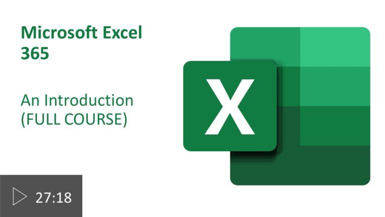 Excel – An Introduction (FULL COURSE)