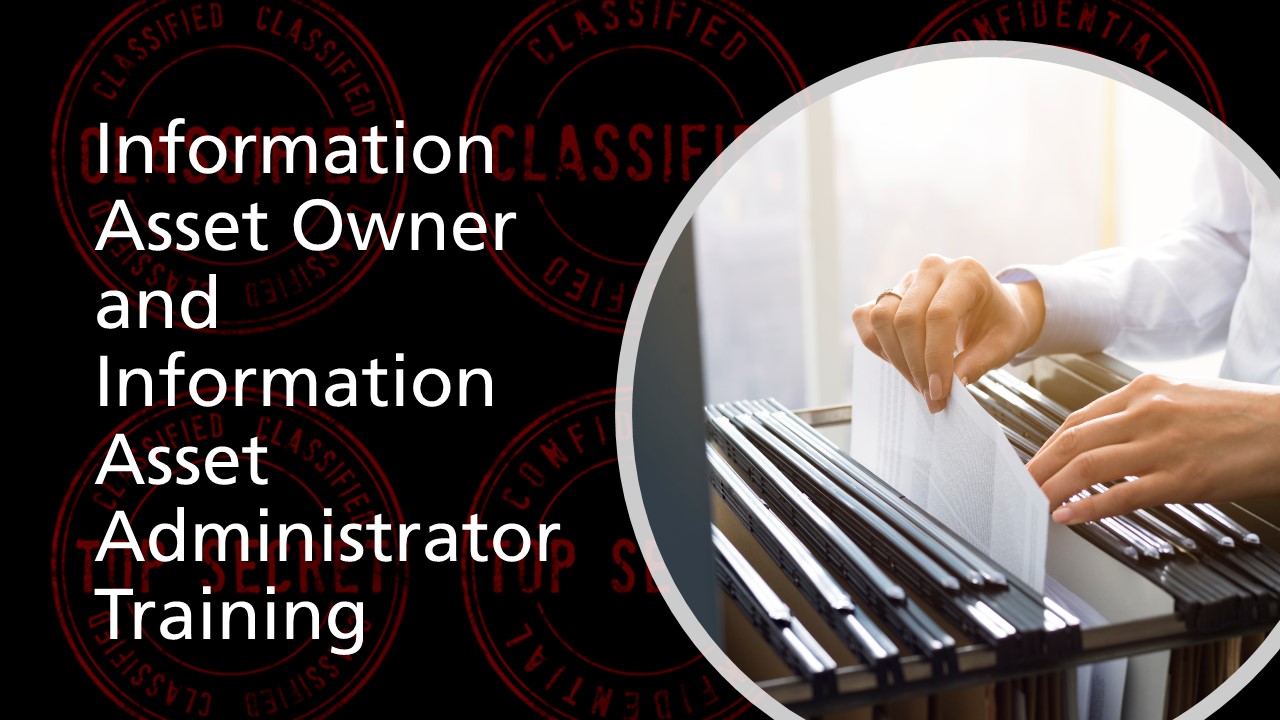 Information Asset Owner and Information Asset Administrator Training course title