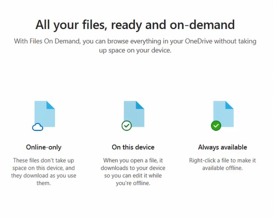 OneDrive status icons