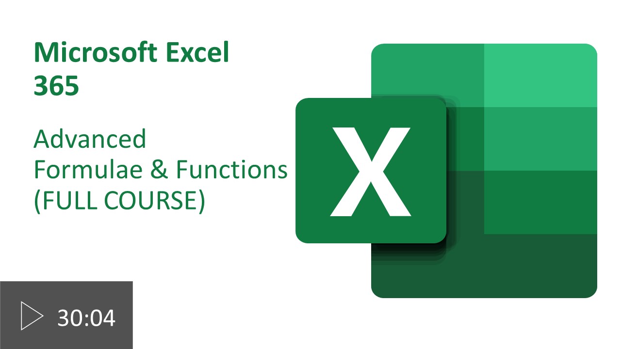 Microsoft Excel cover image for advanced formulas and functions